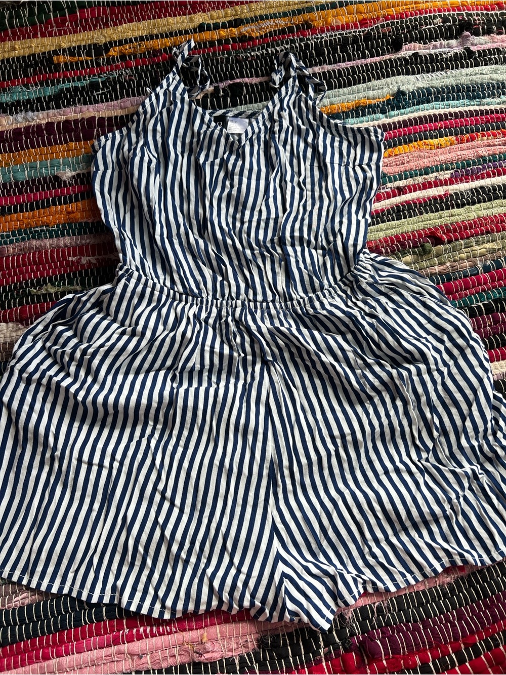 H&M Navy and White Striped Women's Romper